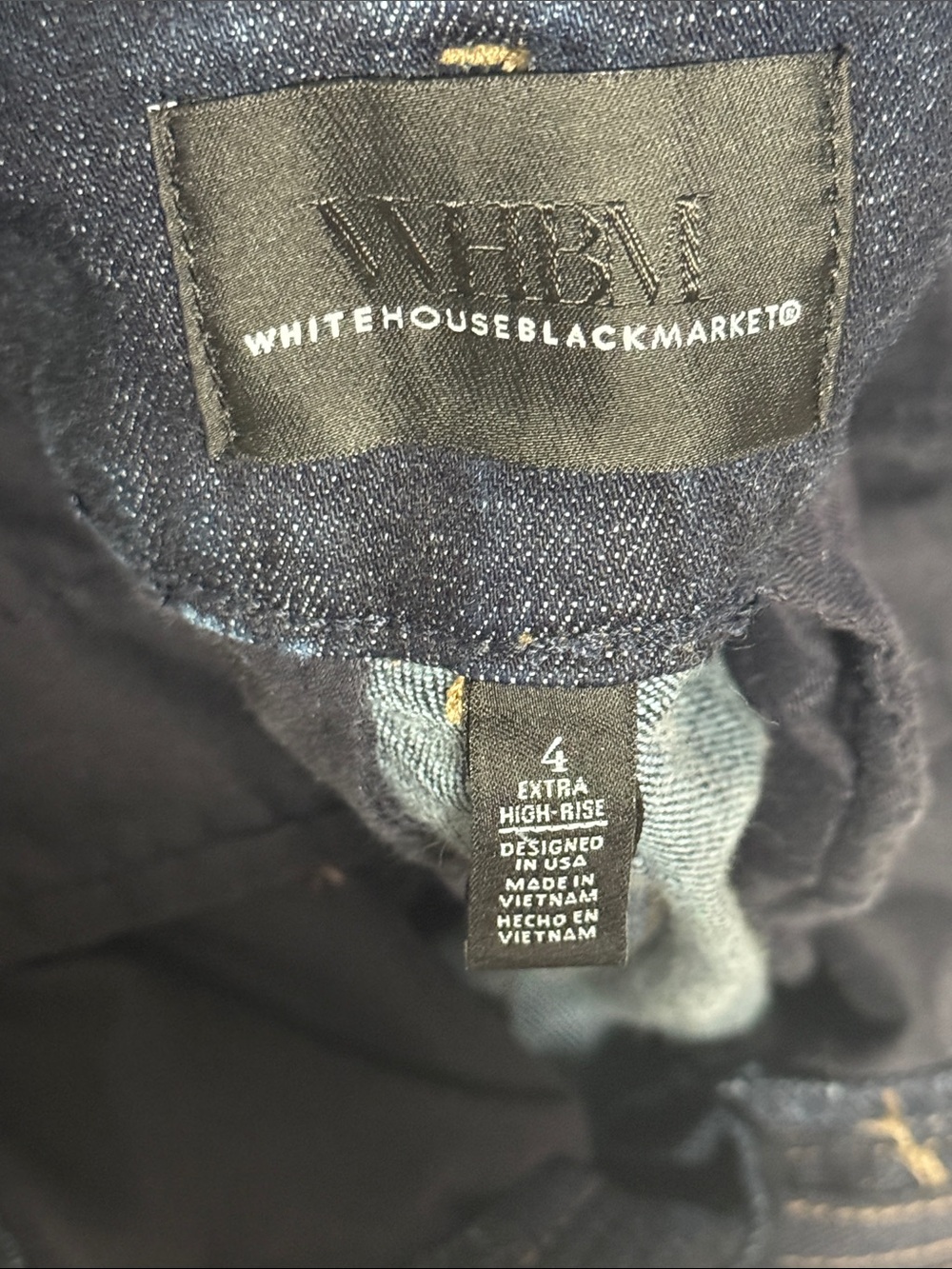 White House Black Market Wide-Leg Jeans in Dark Indigo - Picture 10 of 12